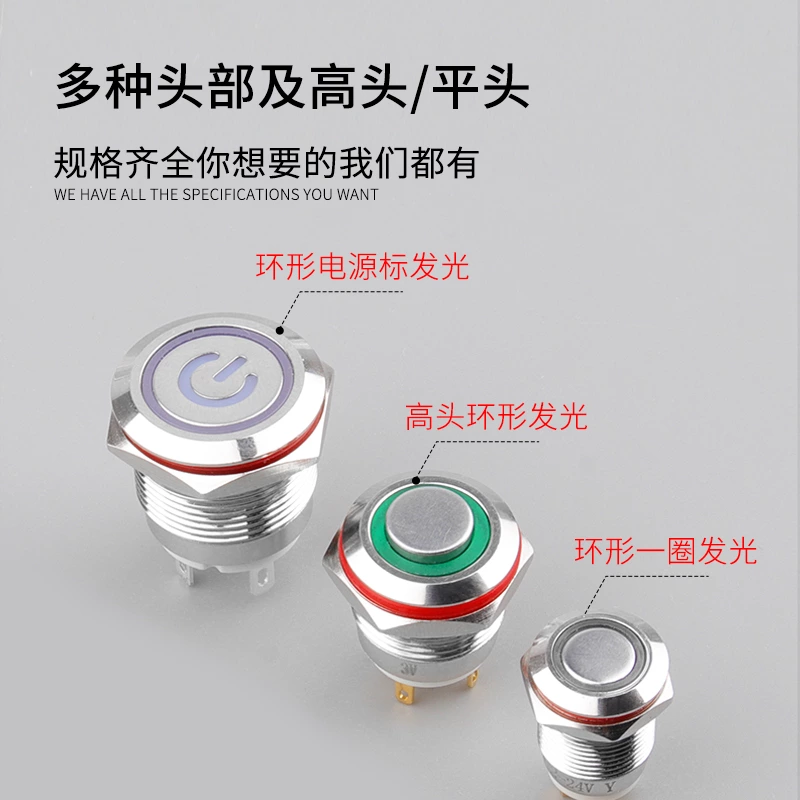 H系列复位带灯金属按钮开关